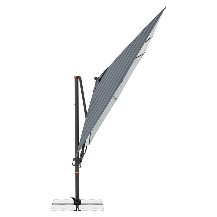 Doppler Ampelschirm myZone AX (Blockstreifen Anthrazit, Bespannungsmaß (L x B): 280 x 280 cm) | BAUHAUS