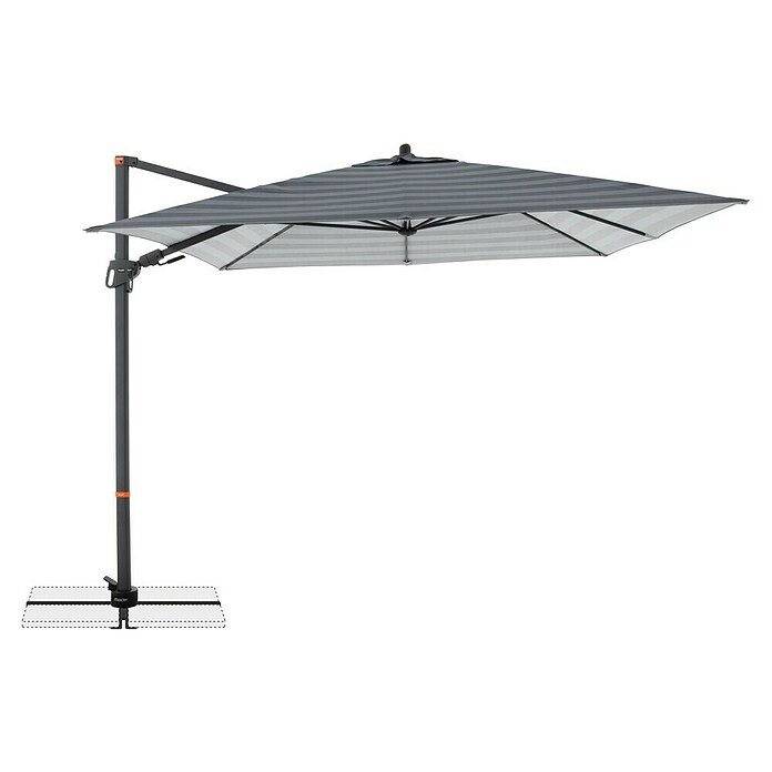 Doppler Ampelschirm myZone AX (Blockstreifen Anthrazit, Bespannungsmaß (L x B): 280 x 280 cm) | BAUHAUS