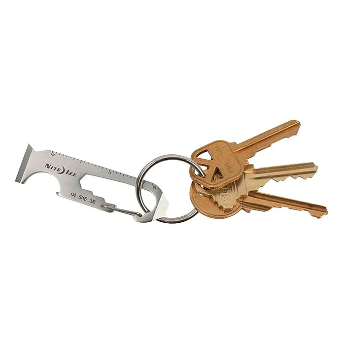 Nite Ize Herramienta multiuso DoohicKey - 6,5 x 1,7 cm, Acero inoxidable, Plateado - Nite Ize DoohicKey Multi-Tool con llavero y llaves. Una herramienta práctica para tu llavero, ideal para tareas sobre la marcha.