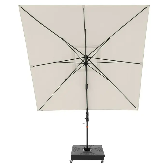 Doppler Ampelschirm myZone AX - Natur, Bespannungsmaß (L x B): 280 x 280 cm - Quadratischer Sonnenschirm mit stabilem Ständer und Rollen für den einfachen Transport im Garten oder auf der Terrasse.