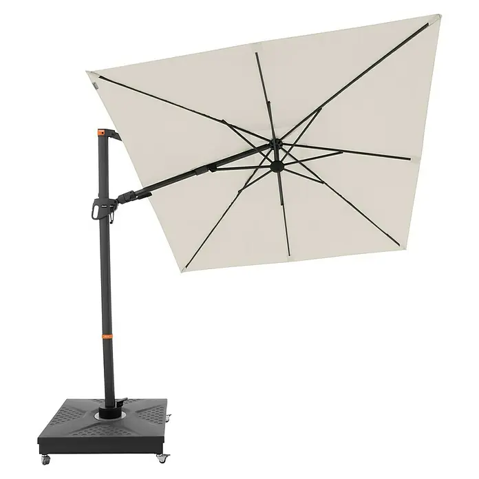 Doppler Ampelschirm myZone AX - Natur, Bespannungsmaß (L x B): 210 x 210 cm - Ein moderner quadratischer Sonnenschirm mit stabilem Sockel bietet optimalen Schutz vor der Sonne.