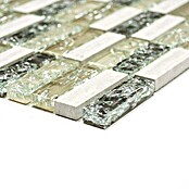 Mosaikfliese Crystal Mix XIC S1252 (32 x 31 cm, Grau/Grün, Glänzend)