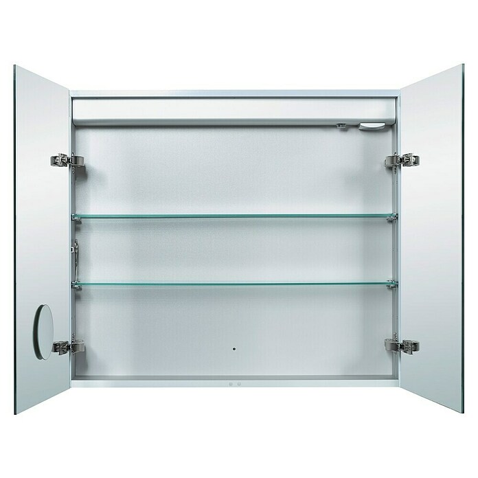 LED-Spiegelschrank Aluminio Star (B x H: 80 x 70 cm, Mit Beleuchtung, Aluminium)