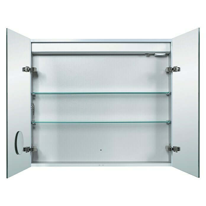 DSK LED-Spiegelschrank Aluminio StarB x H: 80 x 70 cm, Mit Beleuchtung, Aluminium, Silber Unknown