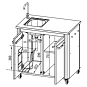 Cozze Modul za vanjsku kuhinju sa sudoperom  (Š x D x V: 93,5 x 67 x 90 cm) | BAUHAUS