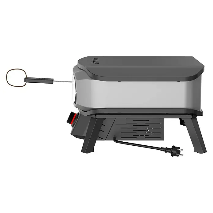 Cozze Horno para pizza Elektro Premium 13" - Superficie de la parrilla (An x Pr): 34 x 34 cm, 2,2 kW - El horno de exterior Gozney Dome S, un electrodoméstico versátil para hornear, asar y ahumar al aire libre, que se muestra aquí en una vista lateral.