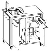 Cozze Modul za vanjsku kuhinju sa sudoperom  (Š x D x V: 93,5 x 67 x 90 cm) | BAUHAUS