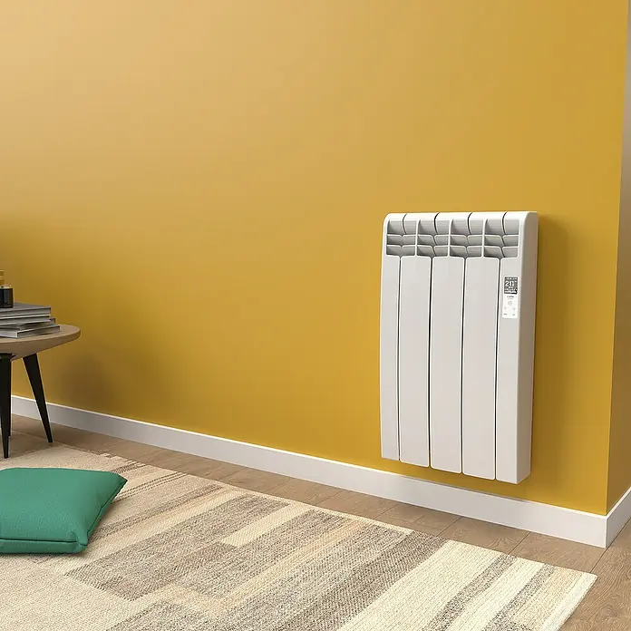 Rointe Emisor térmico Delta - 330 W, Blanco, 9,7 x 35 x 58,5 cm, Fluido - Radiador blanco de pared con pantalla digital para el control de la temperatura, perfecto para espacios modernos.