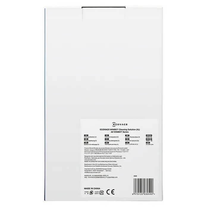 Ecovacs Glasreiniger Cleaning Solution - 1 l, Flasche - ECOVACS WINBOT Reinigungsflüssigkeit (1L) für Fensterreinigungsroboter. Die optimale Lösung für streifenfreie Sauberkeit und glänzende Ergebnisse.