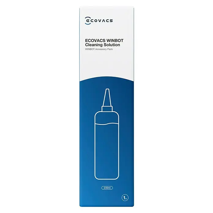 Ecovacs Fensterreinigungsroboter Winbot W2 Pro Omni SET - Tankvolumen: 60 ml, Akkulaufzeit: 110 min, Inkl. 230 ml Ecovacs Winbot Cleaning Solution - Das Ecovacs Winbot Reinigungsset mit 230 ml Reinigungsflüssigkeit als Zubehör.