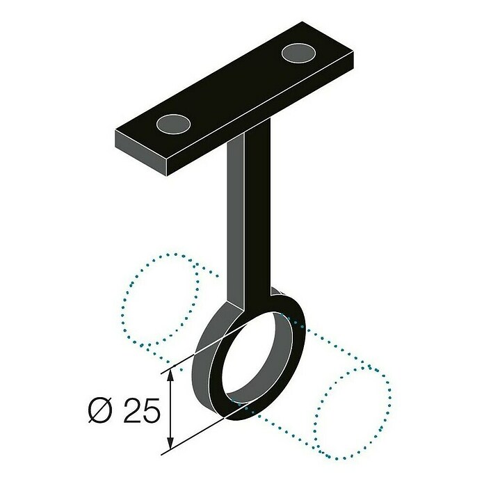 Walteco Kleiderstangenlager (Durchmesser: 25 mm, Metall, 1 Stk.) | BAUHAUS