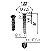 Walteco Vijak za drvo torx  (Promjer: 5 mm, Duljina: 40 mm, Upuštena glava) | BAUHAUS