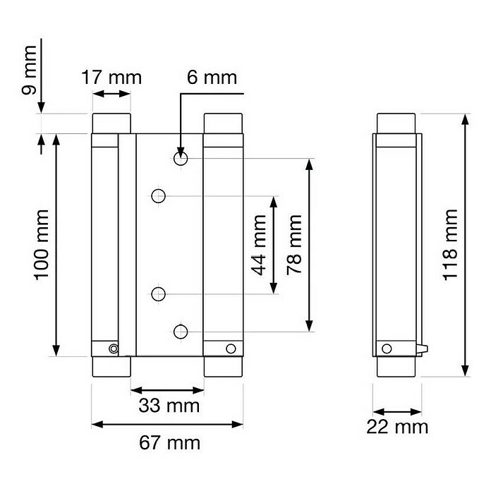 Walteco Okov za mimokretna vrata  (Duljina: 100 mm) | BAUHAUS