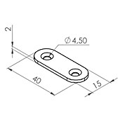 Walteco Ploščati priključek  (Do x Š: 40 x 15 mm, 1 kos) | 1151 - Konstruktionsbeschläge | AAEB - Möbelbeschläge | AAE - Beschläge | AA - Eisenwaren | A - Eisenwaren | BAUHAUS
