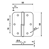 Walteco Scharnier Links (L x B: 50 x 50 mm, 2 Stk.) | BAUHAUS