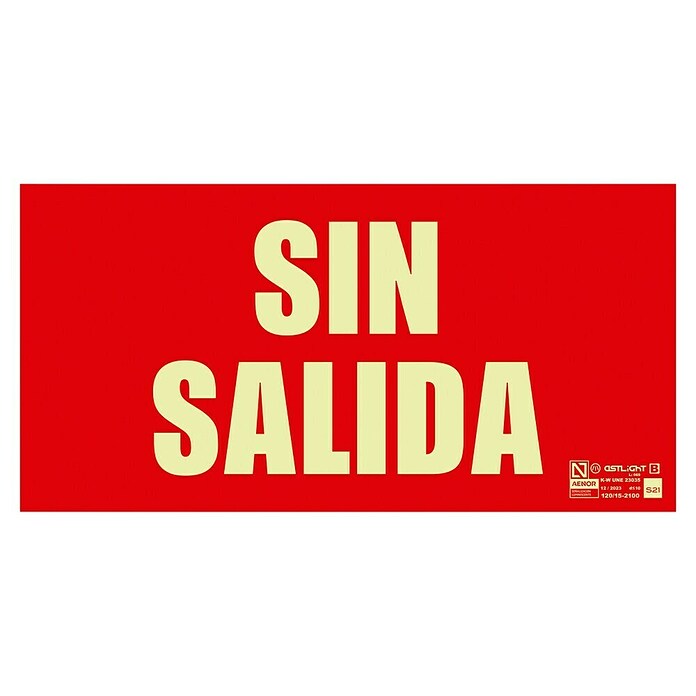 Cartel (L x An: 16 mm x 32 cm, Rojo/Amarillo, Sin Salida) | BAUHAUS