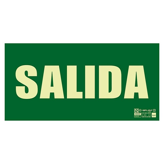 Cartel (L x An: 16 mm x 32 cm, Verde/Amarillo, Salida) | BAUHAUS