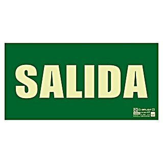 Cartel (L x An: 16 mm x 32 cm, Verde/Amarillo, Salida)