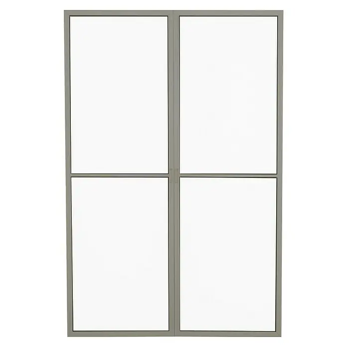 Palram – Canopia Porche acristalado San Remo - An x Pr x Al: 4,25 x 3 x 3,1 m, Gris antracita - Ventana de cuatro paneles con marco gris. La ventana es luminosa y tiene un aspecto moderno, perfecta para un hogar luminoso y acogedor.