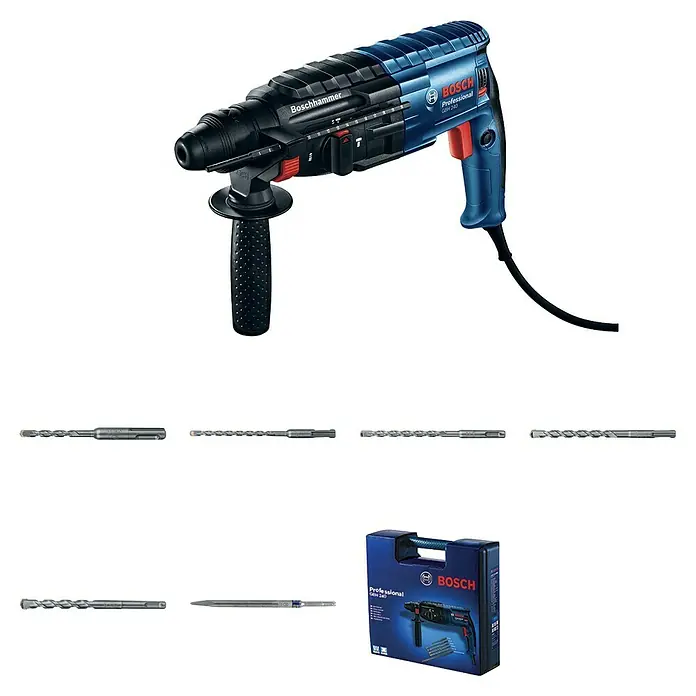 Bosch Professional Kombihammer GBH 240 - 790 W, 2,7 J, SDS-Plus-Aufnahme - Bosch Professional GBH 2-28 Bohrhammer mit Zubehör, ideal für anspruchsvolle Bohr- und Meißelarbeiten.