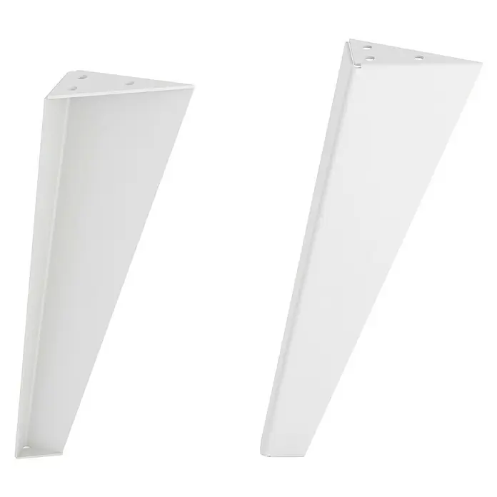 Rei Pata para muebles Trine - L x An x Al: 9 x 4 x 30 cm, Capacidad de carga: 100 kg, Acero, Blanco - Dos patas de mesa metálicas blancas en forma triangular, ideales para varios proyectos.