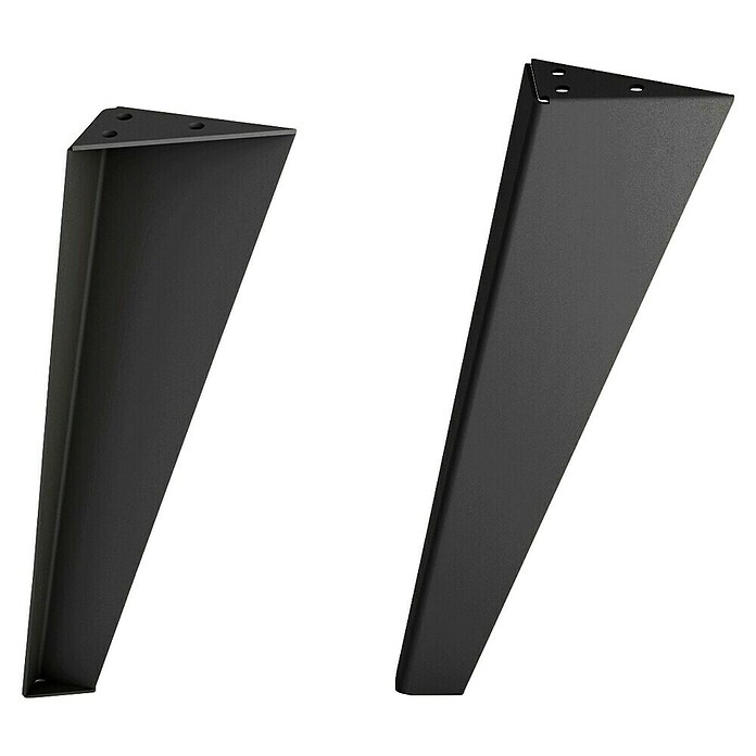 Rei Pata para muebles Trine (L x An x Al: 9 x 4 x 30 cm, Capacidad de carga: 100 kg, Acero, Negro) | BAUHAUS