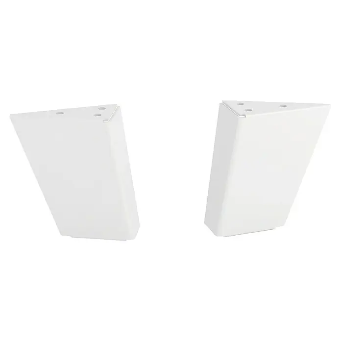 Rei Pata para muebles Trine - L x An x Al: 9 x 3,5 x 10 cm, Capacidad de carga: 100 kg, Acero, Blanco - Dos patas de mueble blancas y anguladas, ideales para diseños modernos. Perfectas para dar un toque elegante y estable a tus muebles.