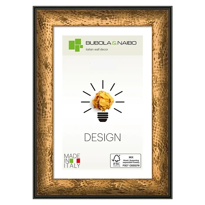 Bubola & Naibo Marco de madera Linda - 60 x 80 cm, Bronce - Marco de fotos dorado de Bubola & Naibo para una decoración de pared elegante. El producto Made in Italy destaca un diseño de alta calidad.