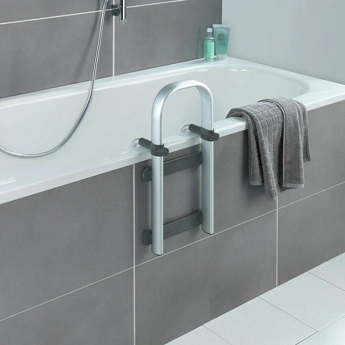 Wenko Secura Premium Držalo za kad  (17,5 x 25,5 x 51 cm, Nosilnost: 150 kg, Srebrna) | 3717 - Sicherheitsprogramm | DADD - Accessoires | DAD - Badausstattung | DA - Badausstattung/Bäderwelt | D - Sanitär | BAUHAUS