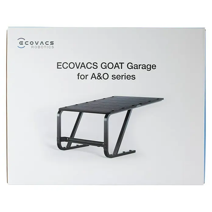 Ecovacs Goat Mähroboter-Garage - L x B x H: 802 x 542 x 428 mm, GOAT A- und O-Familie - ECOVACS GOAT Garage für A&O Serie. Die Garage ist aus schwarzem Metall gefertigt und hat eine schlichte, moderne Form.