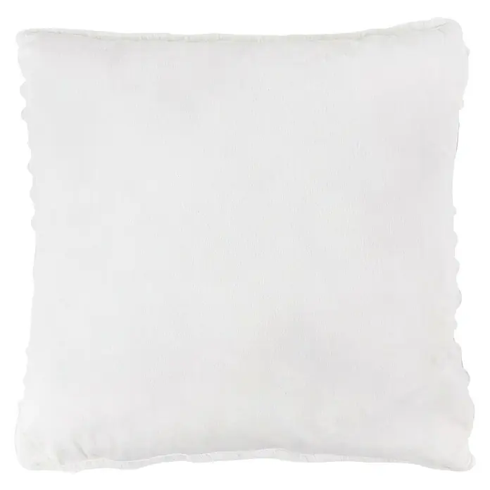 Kissen Plush - Ivory, 45 x 45 cm, 100 % Polyester - Nahaufnahme eines weißen Kissens mit Fransen, perfekt für eine stilvolle und komfortable Dekoration Ihres Zuhauses.