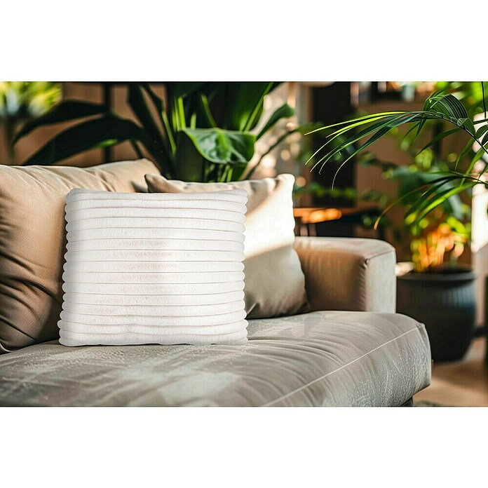Kissen Plush (Ivory, 45 x 45 cm, 100 % Polyester) | BAUHAUS