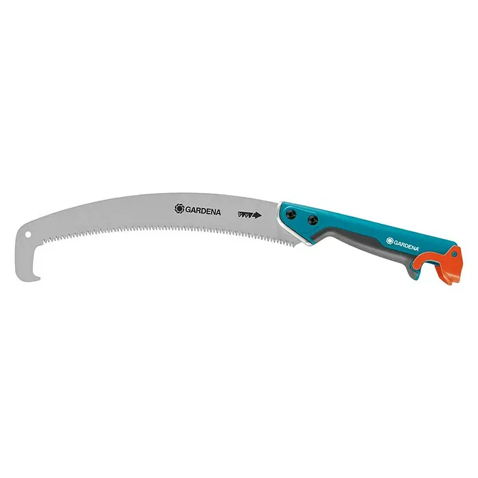 Gardena Combisystem Gartensäge 300 P gebogen - Sägeblattlänge: 34 cm - Gardena Astsäge mit gebogener Klinge und ergonomischem Griff für effizientes Sägen von Ästen und Zweigen im Garten.
