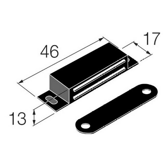 Walteco Magnetverschluss (Haftkraft: 4 kg, L x B x H: 46 x 17 x 13 mm) | BAUHAUS