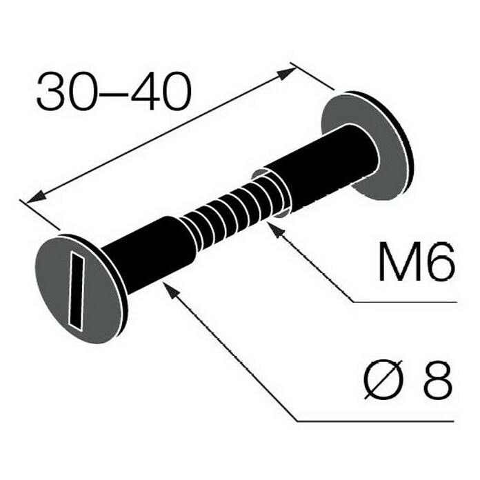 Walteco Verbindungsschraube (Ø x L: 6 x 40 mm) | BAUHAUS