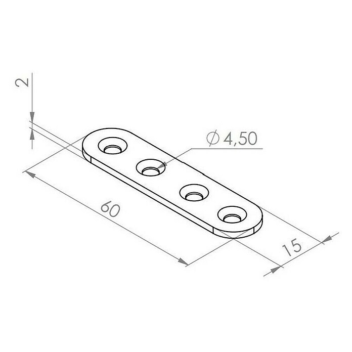 Walteco Flachverbinder (L x B: 60 x 15 mm, 1 Stk.) | BAUHAUS