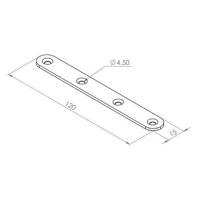 Walteco Flachverbinder (L x B: 120 x 15 mm, 1 Stk.) | BAUHAUS