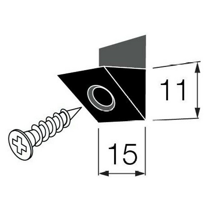 Walteco Spojnik za stražnju stijenu  (D x Š: 13 x 15 mm, Boja: Crna) | BAUHAUS