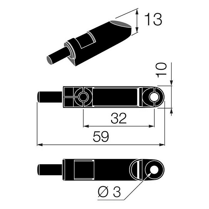 Walteco Prigušivač za vrata namještaja  (D x Š x V: 59 x 10 x 13 mm, 5 Kom.) | BAUHAUS