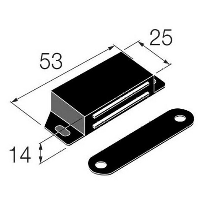 Walteco Magnetski zatvarač  (Jačina lijepljenja: 8 kg, Crna) | BAUHAUS
