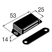 Walteco Magnetski zatvarač  (Jačina lijepljenja: 8 kg, Crna) | BAUHAUS