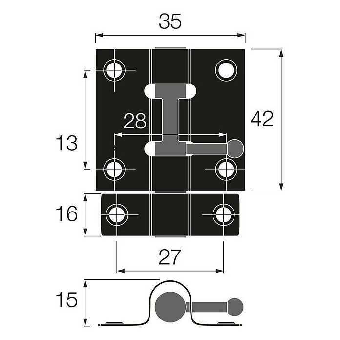Walteco Sigurnosni zasun  (D x Š: 60 x 32 mm) | BAUHAUS