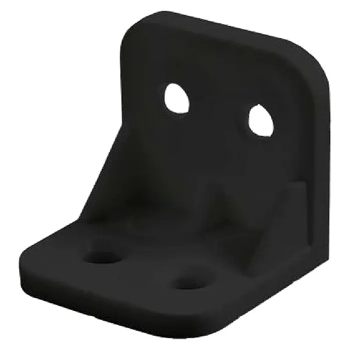 Walteco Winkelverbinder - L x B x H: 28 x 28 x 28 mm, Kunststoff - Schwarze Winkelverbindung mit präzisen Bohrungen, ideal für stabile Konstruktionen und vielseitige Anwendungen.