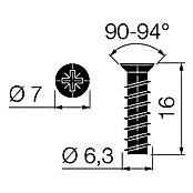 Walteco Vijak za drvo  (Promjer navoja: 6,3 mm, Duljina: 16 mm) | BAUHAUS