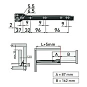 Walteco Ladegeleiders (Draagkracht: 20 kg, Lengte lade: 250 mm) | BAUHAUS