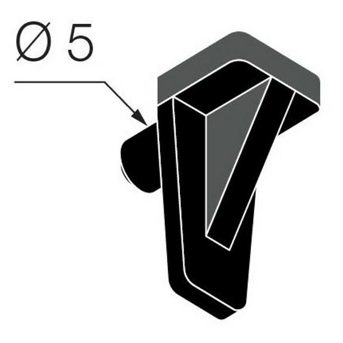 Walteco Nosač police  (Crna, Promjer: 5 mm, D x Š: 17 x 10 mm) | BAUHAUS