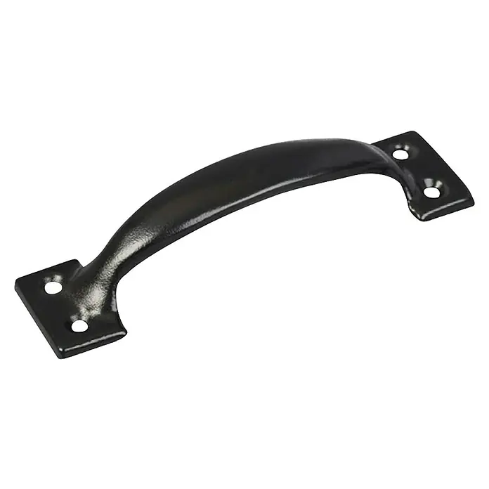Walteco Möbelgriff - Länge: 150 mm, Stahl - Schwarzer Türgriff aus Metall mit zwei Montageplatten, ideal für Türen, Tore und Schubladen. Robust und langlebig für den täglichen Gebrauch.