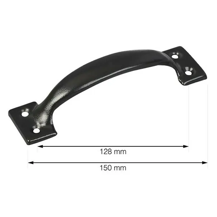 Walteco Möbelgriff - Länge: 150 mm, Stahl - Schwarzer Möbelgriff mit 128mm und 150mm Abstand für Schubladen und Schränke. Robustes Design für den täglichen Gebrauch.
