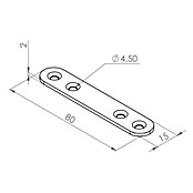 Walteco Flachverbinder (L x B: 80 x 15 mm, 1 Stk.) | BAUHAUS