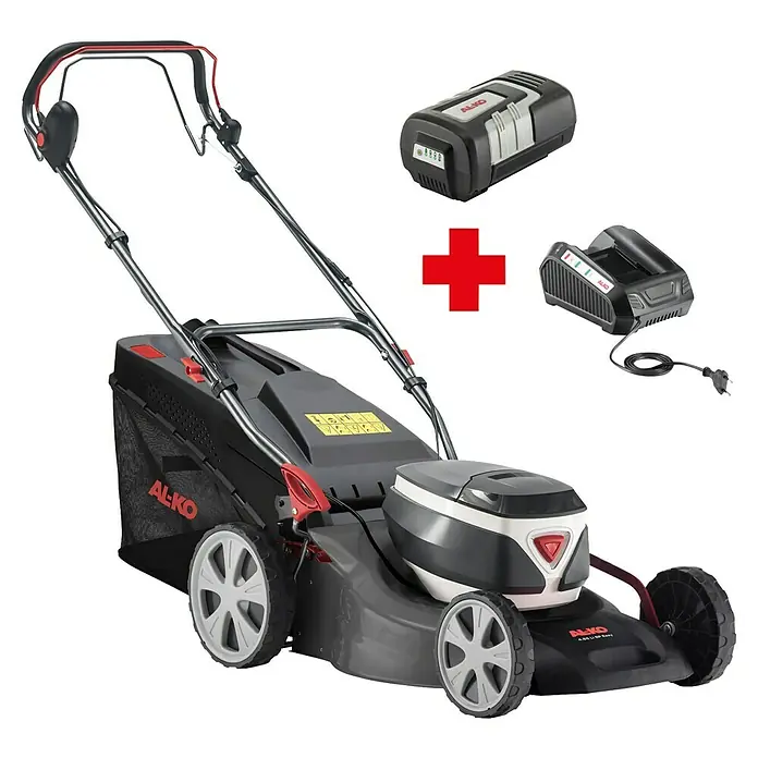 AL-KO Easy Akku-Rasenmäher 4.65 LI SP - 36 V, 1 Akku, 4 Ah, Schnittbreite: 46 mm - Akkubetriebener Rasenmäher mit Akku und Ladegerät. Ideal für kleine bis mittelgroße Gärten, umweltfreundlich und kabellos.